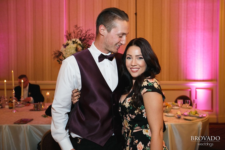 Couple at wedding reception