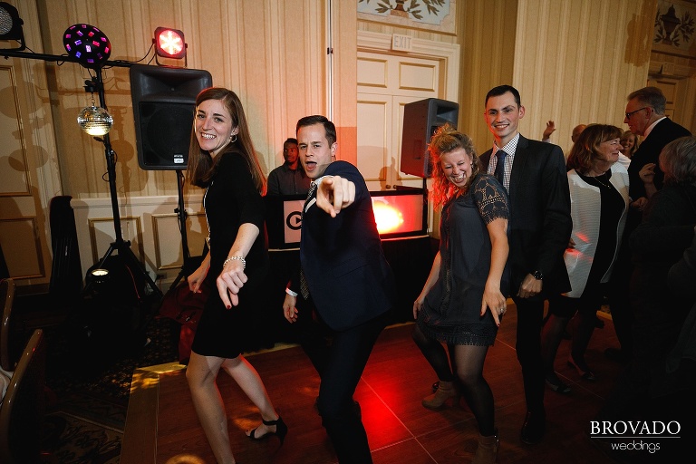Guests dancing at wedding reception