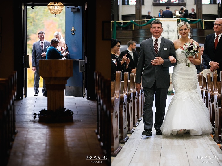 Rachel's father walking her down the aisle