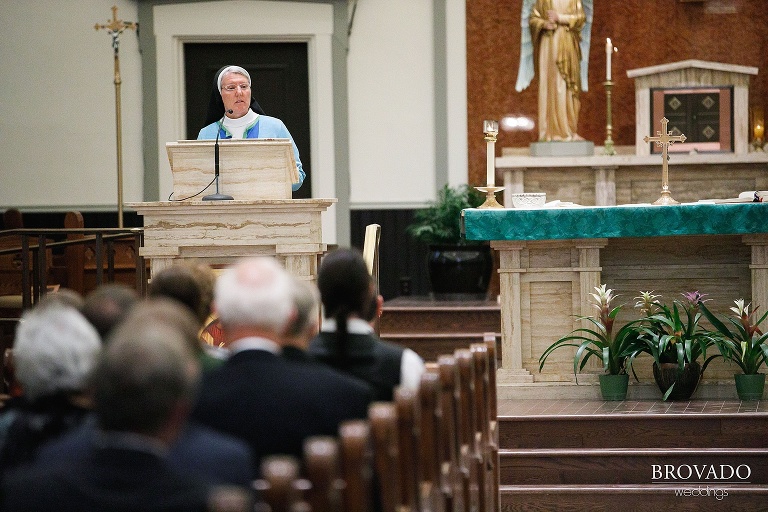 Nun giving a reading at minneapolis church