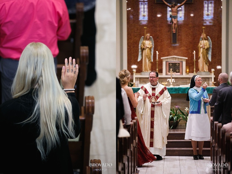 Communion at wedding ceremony