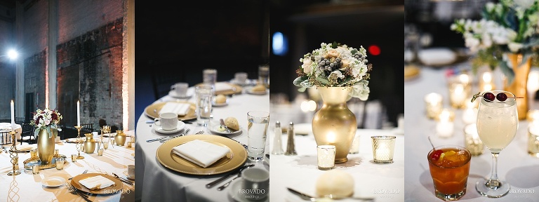 Gold wedding details at Aria Minneapolis reception