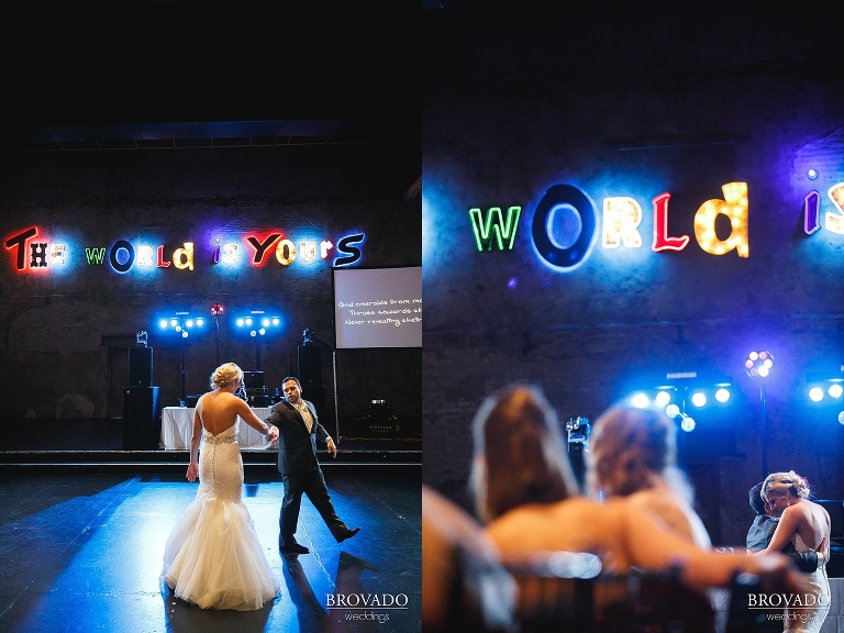 Rachel and Joe's first dance at Aria