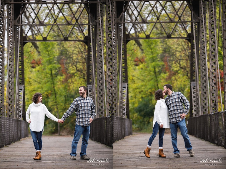 Fall engagement on north minneapolis bridge