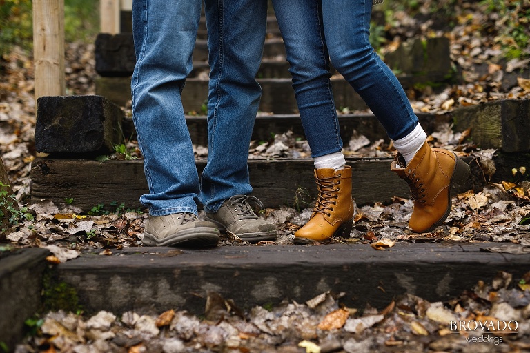Closeup of Stephanie and Loren's hiking shoes