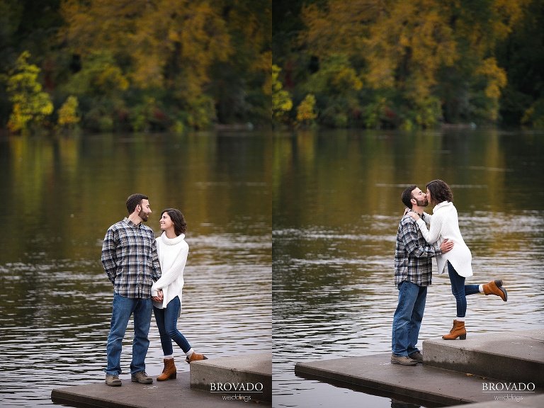 Stephanie and Loren's lakeside boom island engagement