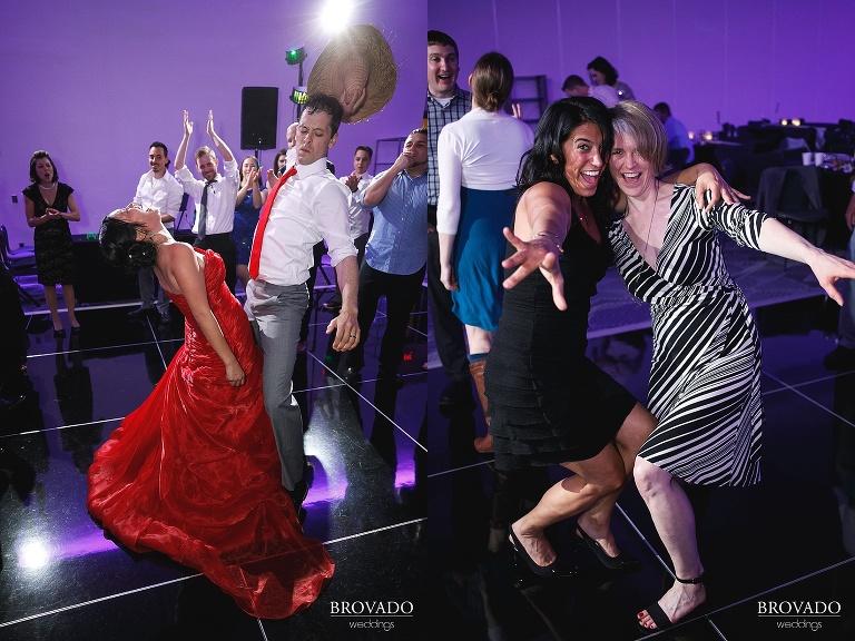 Guests dancing at wedding reception