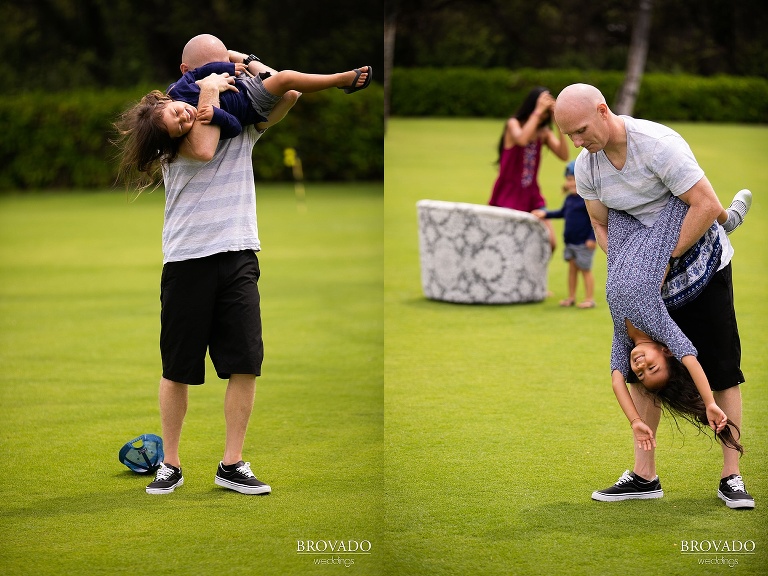 Brandon playing with his kids