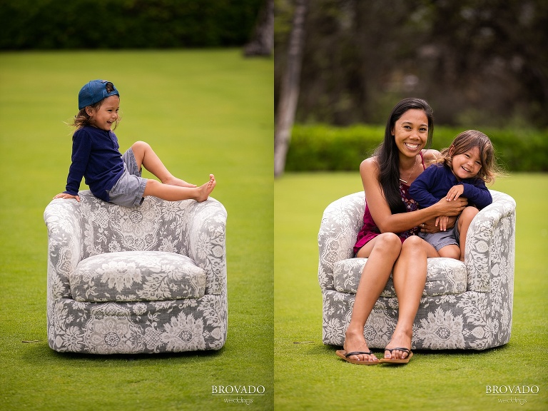 Taka sitting on his mother's lap