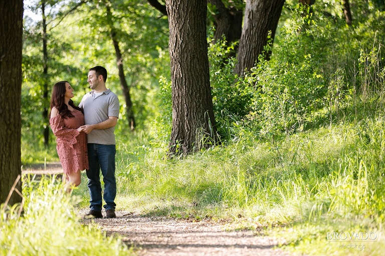 Jacquelyn and Brian laughing on trail