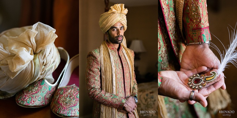 Details of Rishi's indian wedding accessories