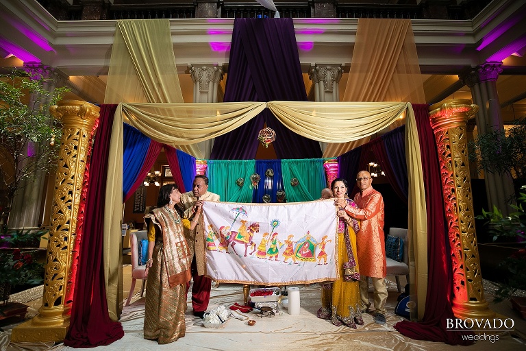 Rishi and Lorena's parents hold antarpat