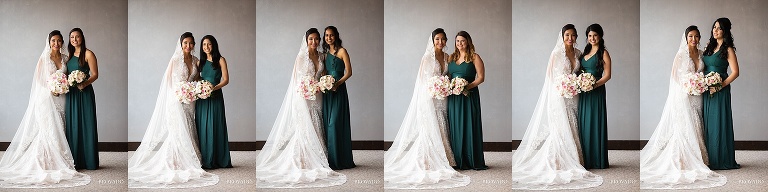 Lorena individually with her bridesmaids