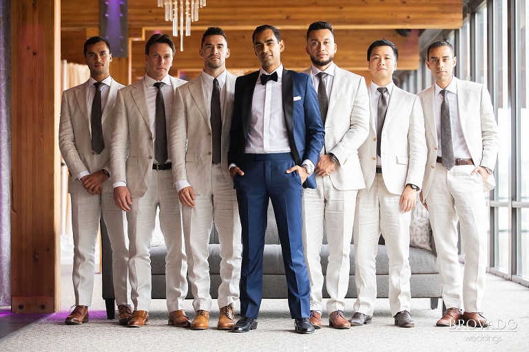 Rishi posing with his groomsmen