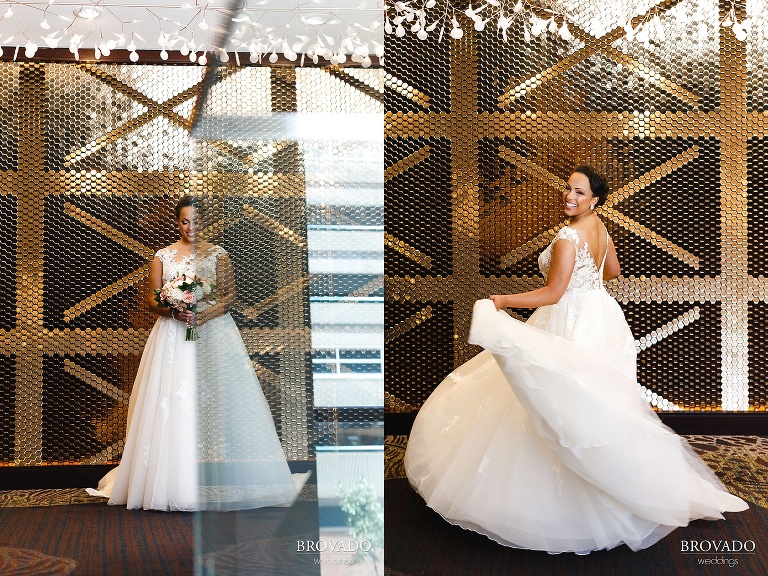 Smiling bridal portraits