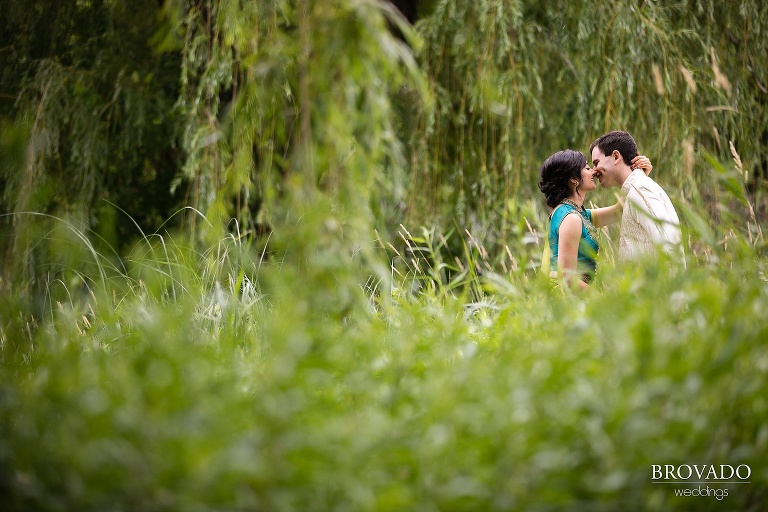 Sweet engagement pose of Sruti and Ethan kissing