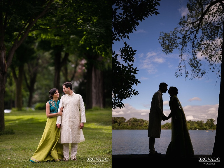 Silhouette of Sruti and Ethan