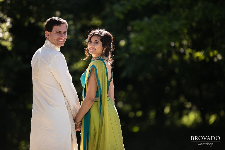 Ethan and Sruit looking over their shoulders