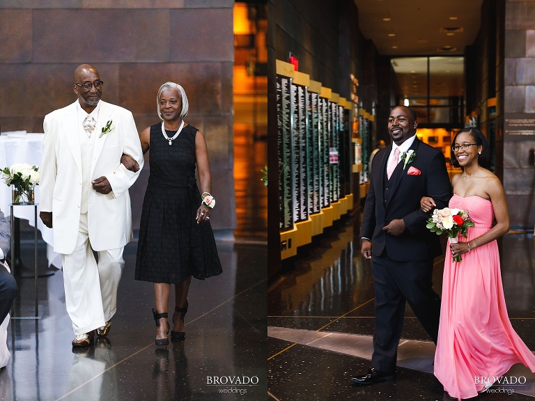 Family walking down the aisle