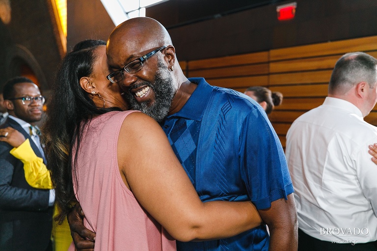 couple laughing and dancing