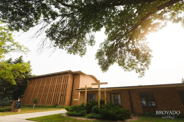 Sunlit church in Grand Forks