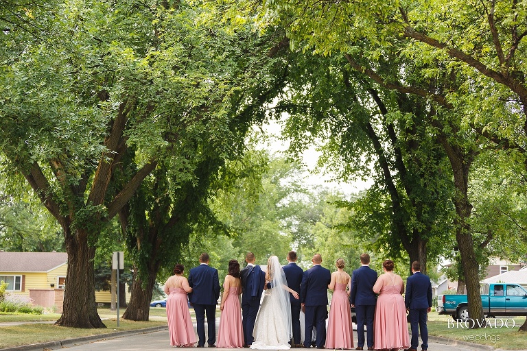 Wedding party from behind