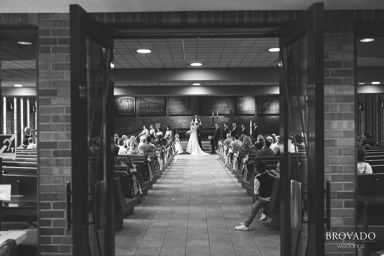 Wide angle of wedding ceremony