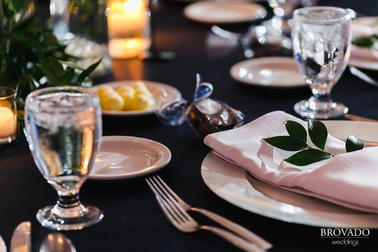 Closeup of reception table