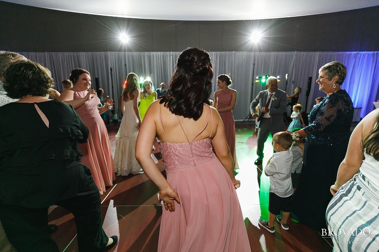 Bridesmaid dancing