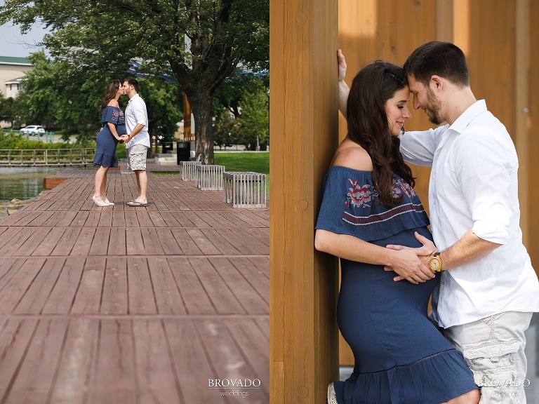 John and Nova pose together to show off pregnancy