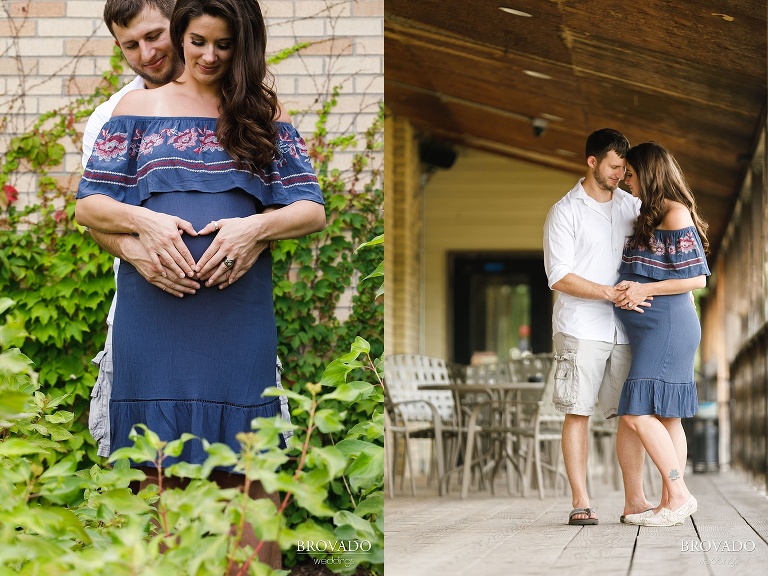 John and Nova holding her pregnant stomach