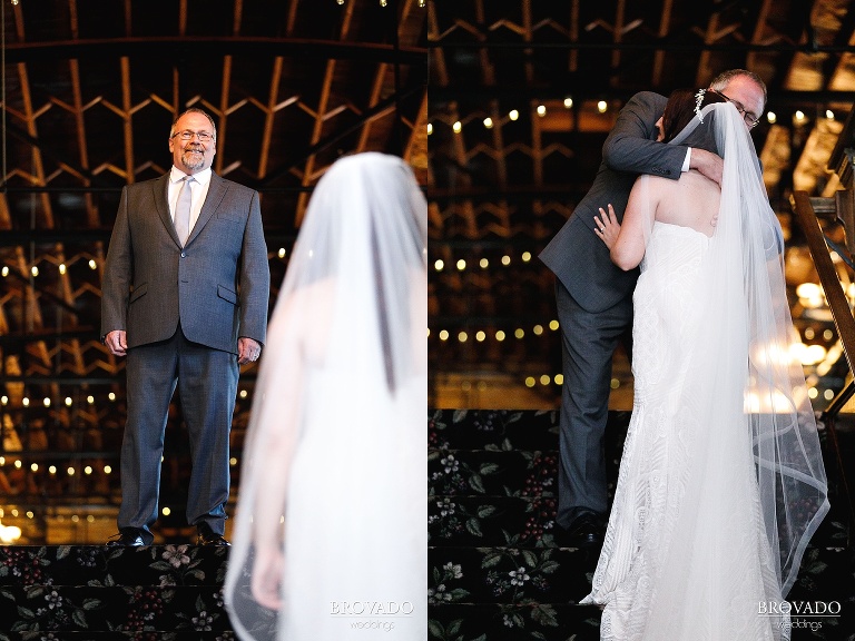 Bride and her dad's first look