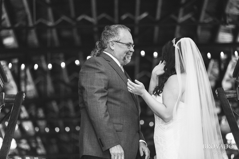 Jacquelyn and her dad after first look