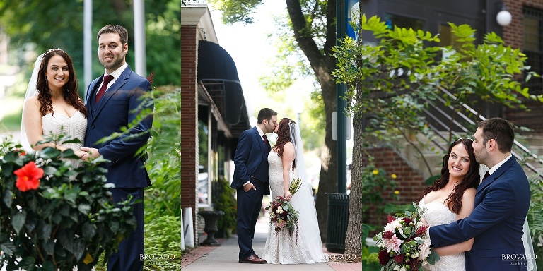 Triptych of bride and groom at Kellerman's Event Center