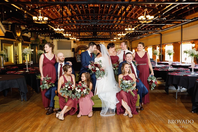 Formal posed photo of wedding party