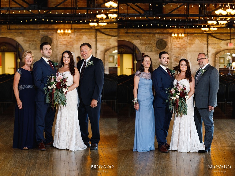 Bride and groom with their parents
