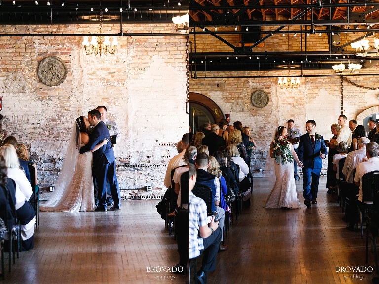 Jacquelyn and Brian's first kiss as husband and wife