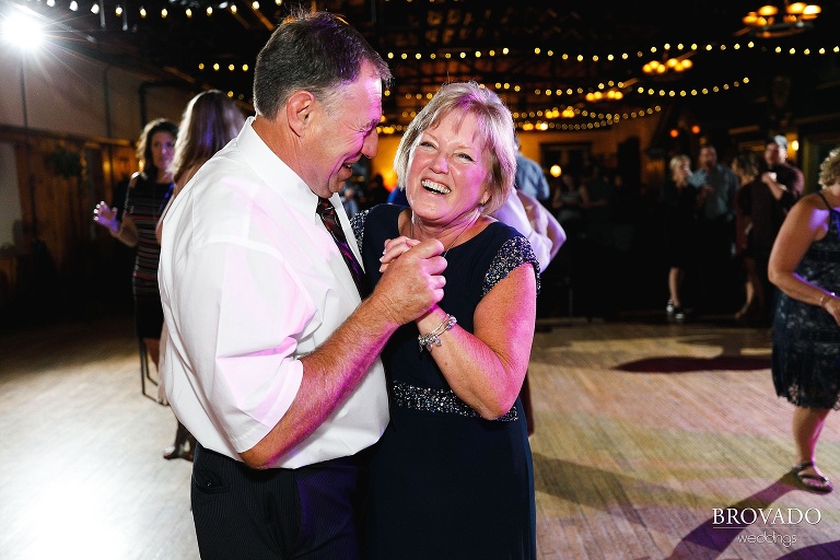 Groom's parents dancing together