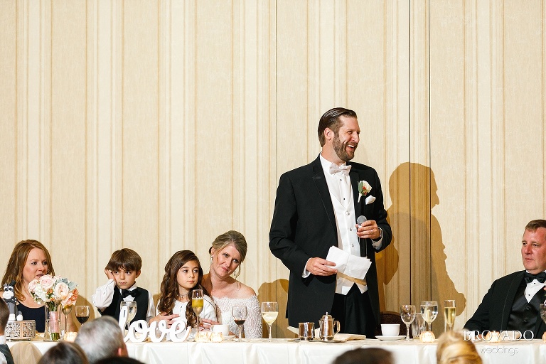Groom giving a toast