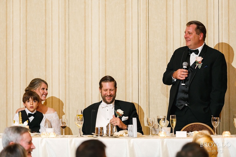 Best man giving speech