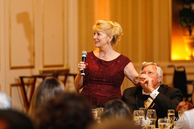 Mother of the groom giving a speech
