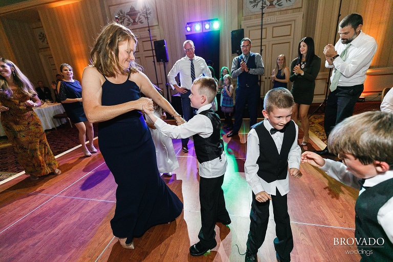 Kids dancing at wedding reception