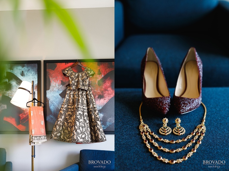 Jewelry and Indian outfit for second half of wedding day