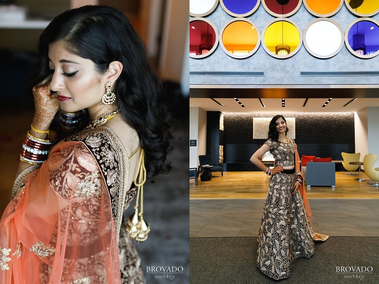 Bride posing in saree