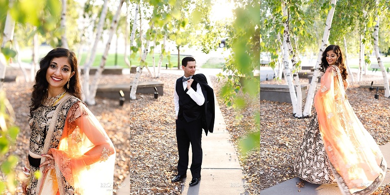 Classy portraits of bride and groom