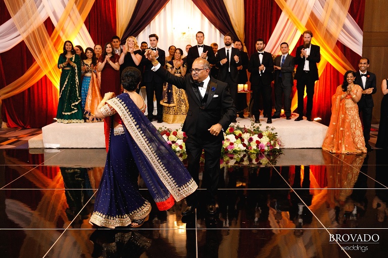 Bride's parents dancing during grand entrance