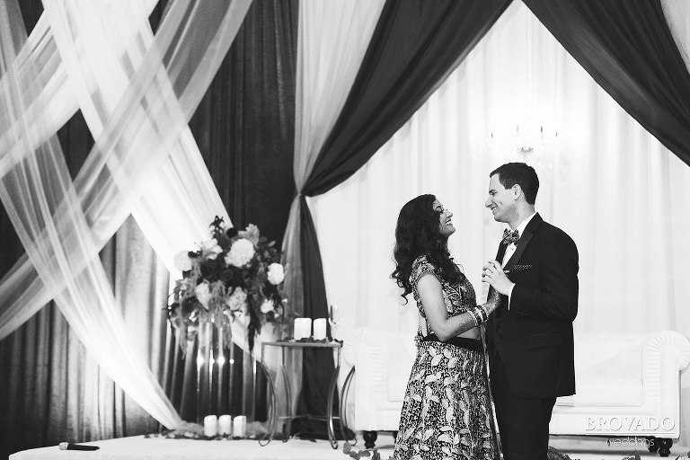 Sruti and Ethan share their first dance