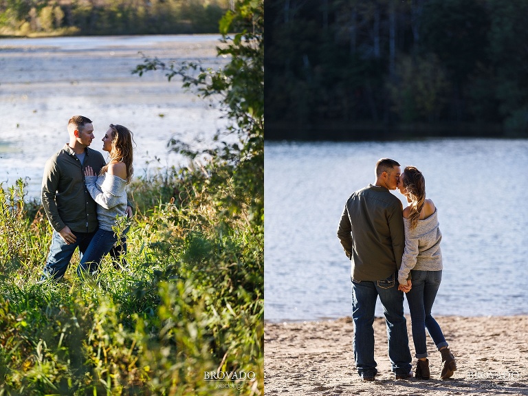 lakeside engagement photographs at lebanon hills