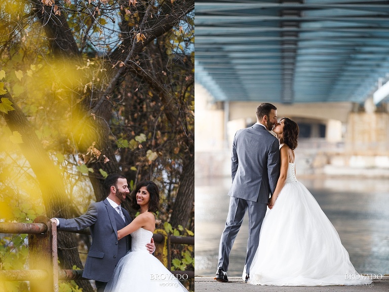 diptych of wedding photos