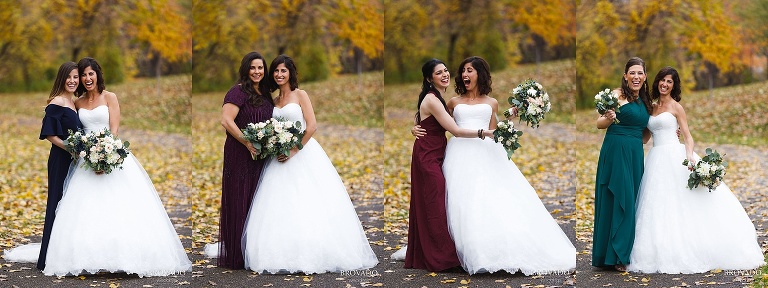 individual photos with the bride and her bridesmaids